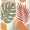Boho Leaf Study I – sage, rust red, blush boho botanical canvas wall art