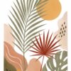 Boho Leaf Study III – sage, rust red, blush boho botanical canvas wall art