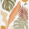 Boho Leaf Study IV – sage, rust red, blush boho botanical canvas wall art