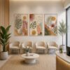 Boho Leaf Study boho botanical canvas wall art styled in an interior