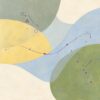Calm Currents IV – dusty blue, sage, butter yellow organic abstract canvas wall art