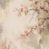 Cherry Blossom Wabi-Sabi I – blush pink, oatmeal, taupe wabi-sabi canvas wall art