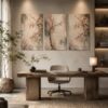 Cherry Blossom Wabi-Sabi wabi-sabi canvas wall art styled in an interior