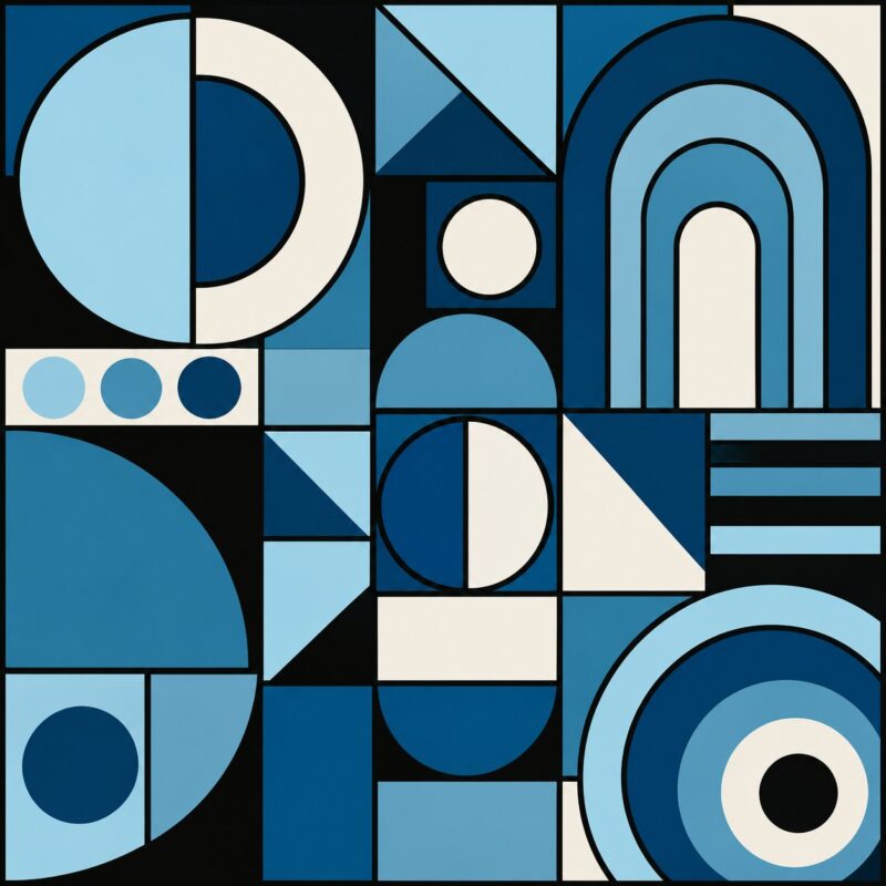 De Stijl Composition Blue – red, yellow, blue de stijl canvas wall art
