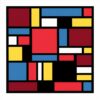 De Stijl Composition No. 1 – red, yellow, blue de stijl canvas wall art