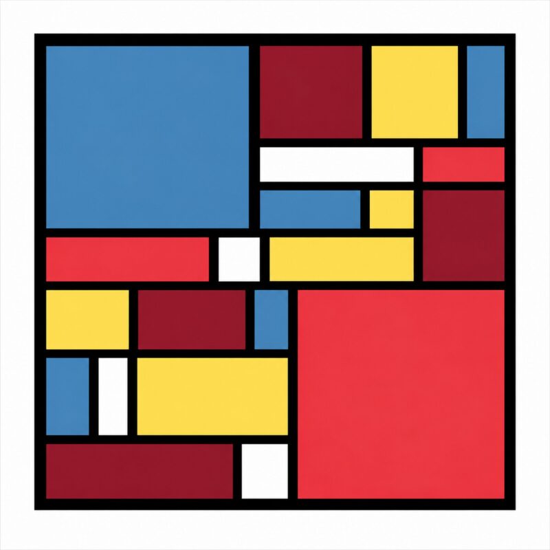 De Stijl Composition No. 2 – red, yellow, blue de stijl canvas wall art