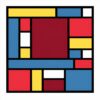 De Stijl Composition No. 3 – red, yellow, blue de stijl canvas wall art