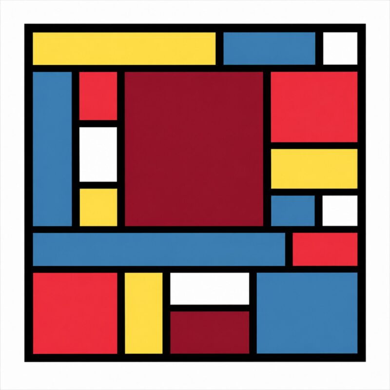 De Stijl Composition No. 3 – red, yellow, blue de stijl canvas wall art