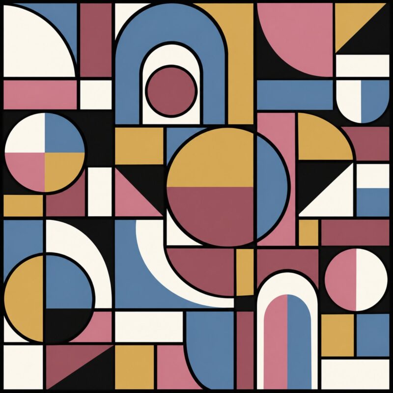 De Stijl Composition Retro – red, yellow, blue de stijl canvas wall art