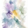 Lavender Drift III – lavender, teal, butter yellow watercolour abstract canvas wall art