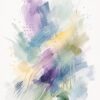 Lavender Drift IV – lavender, teal, butter yellow watercolour abstract canvas wall art