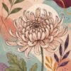 Lotus Line II – blush, plum, sage line art sketch canvas wall art