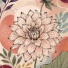 Lotus Line V – blush, plum, sage line art sketch canvas wall art