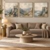Misty Cliffs impressionist oil landscape canvas wall art styled in an interior