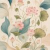 Mughal Garden I – blush, teal, sage mughal-inspired floral canvas wall art
