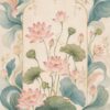 Mughal Garden III – blush, teal, sage mughal-inspired floral canvas wall art
