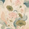 Mughal Garden IV – blush, teal, sage mughal-inspired floral canvas wall art