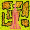 Neon Empire State – neon yellow, orange, pink neon doodle pop art canvas wall art