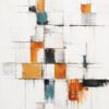 Ochre Fragments III – ochre, rust, teal abstract expressionism canvas wall art