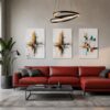 Ochre Fragments abstract expressionism canvas wall art styled in an interior