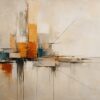 Ochre Horizon II – ochre, rust, teal abstract expressionism canvas wall art