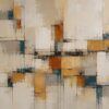 Ochre Horizon IV – ochre, rust, teal abstract expressionism canvas wall art