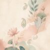 Paisley Lotus II – beige, blush, teal watercolour floral canvas wall art