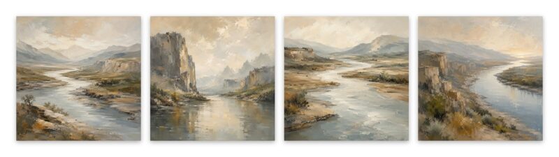 Canyon River – Set of 4: all 4 pieces side by side