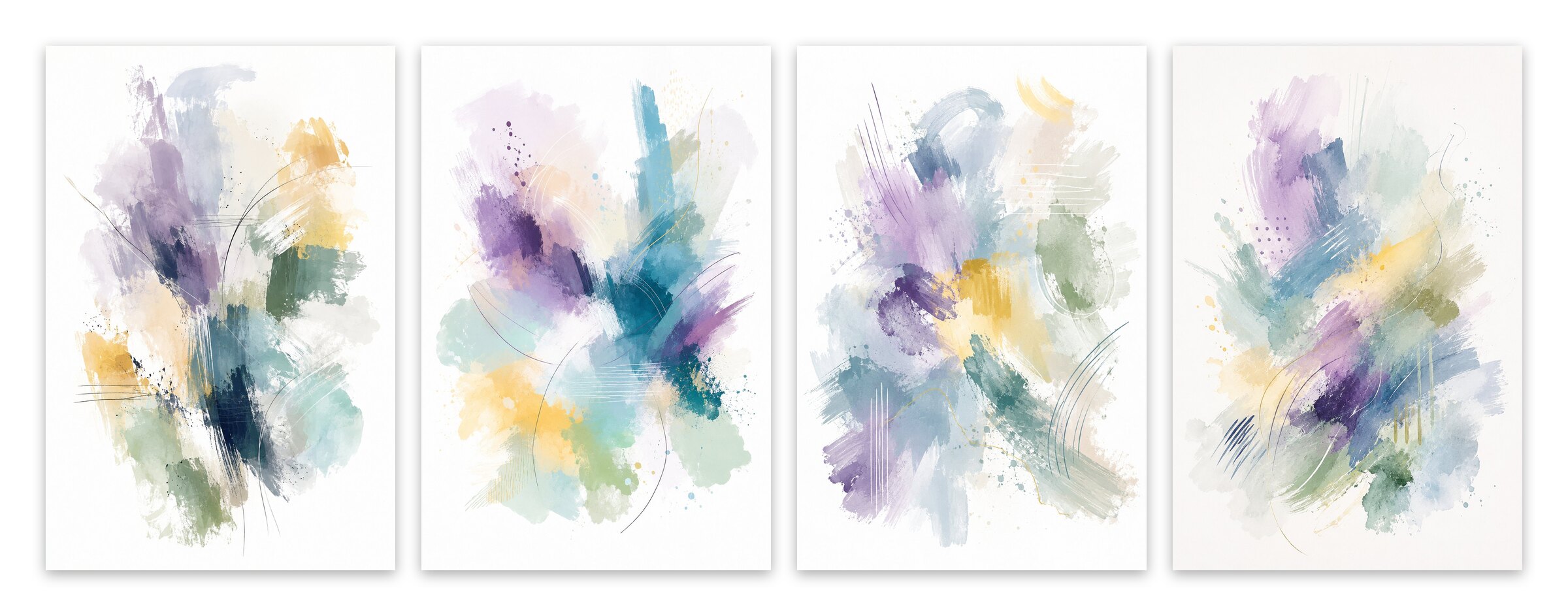 Lavender Drift – Set of 4: all 4 pieces side by side