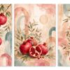 Pomegranate Boho – Set of 3: all 3 pieces side by side