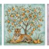 Tiger & Orange Tree – Set of 3: all 3 pieces side by side