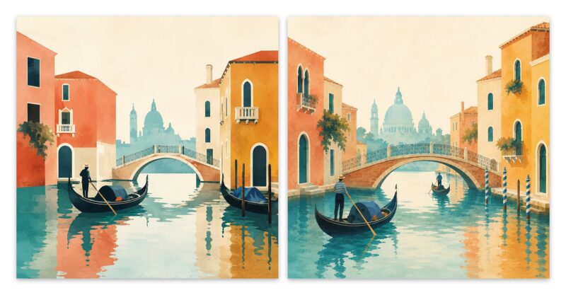 Venice Canal – Set of 2: all 2 pieces side by side