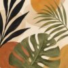 Terracotta Palms II – sage, terracotta, mustard boho botanical canvas wall art