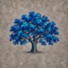 Tree of Texture Elm – taupe stucco with seasonal foliage textured illustration canvas wall art
