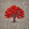 Tree of Texture Maple – taupe stucco with seasonal foliage textured illustration canvas wall art