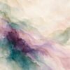 Watercolour Wash Purple I – teal, coral, peach watercolour abstract canvas wall art